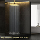 1pieza 8-Pulgadas de cabeza de ducha de alta presión, acero inoxidable 304, experiencia de ducha relajada incluso con bajo flujo de agua - Acabado dorado cuadrado, montado en la pared, experiencia de ducha relajada|Cabezal de ducha moderno|Cabezal de duc