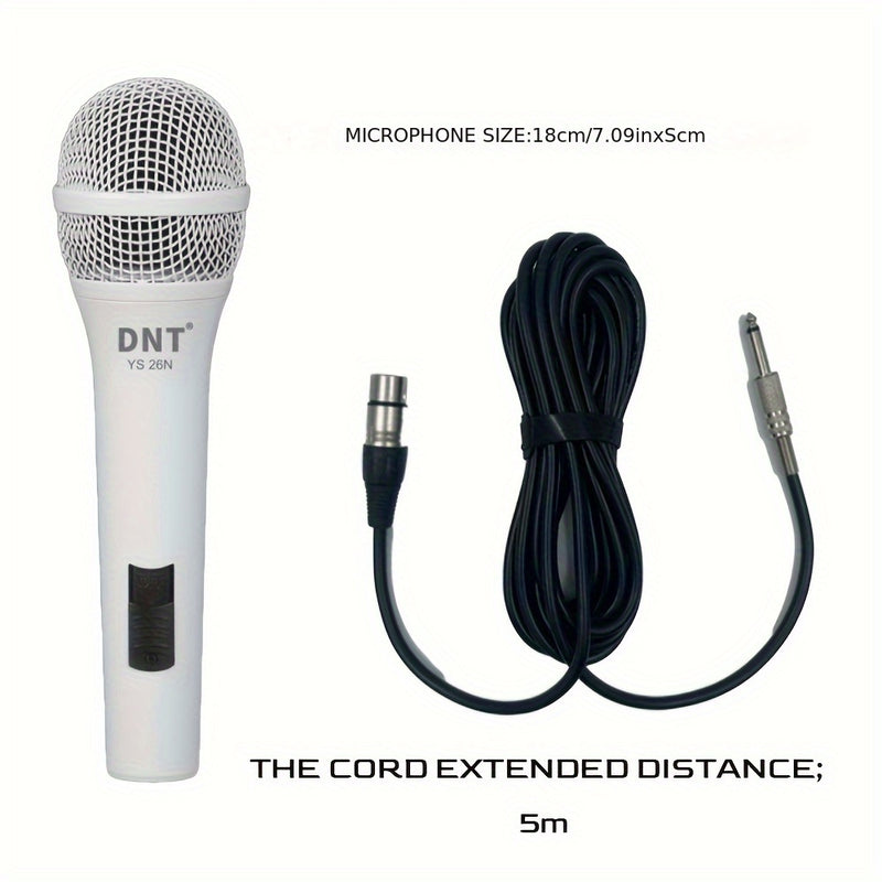 Micrófono Dinámico Unidireccional con Cable para Karaoke - Micrófono de Conexión Directa para Máquina de Karaoke, Amplificador y Altavoz - Para Cantar, Hablar en Público y Fiestas