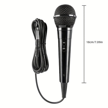Micrófono Dinámico con Cable Premium para Karaoke, Discursos y Bodas - Portátil con Soporte, Conector XLR, Negro