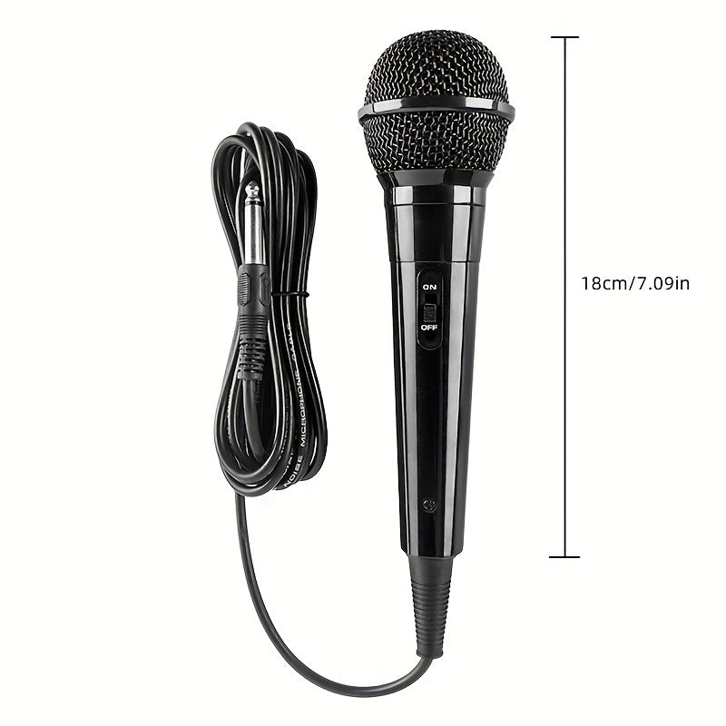 Micrófono Dinámico con Cable Premium para Karaoke, Discursos y Bodas - Portátil con Soporte, Conector XLR, Negro