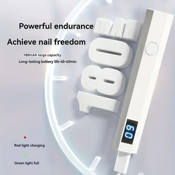 Luz LED para uñas recargable por USB con pantalla digital - Lámpara de curado portátil, batería de litio, control de botones para cuidado de uñas de alta calidad, lámpara LED para manicura.