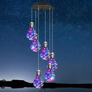 Luces solares LED para exteriores con campanas - Diseño de globo azul y púrpura vibrante, cable de cobre duradero, ideal para decoraciones navideñas en interiores y exteriores, jardín, terraza, fiestas, Acción de Gracias, Navidad, Halloween, Día de San V