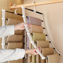 1 ud. Perchero de pantalones multicapa, perchero de acero inoxidable plegable para pantalones, organizador de armario que ahorra espacio para jeans, leggings y palazzo - Material duradero, no necesita electricidad