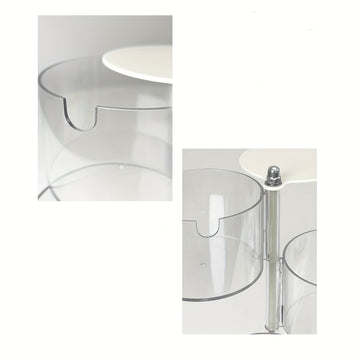 1pc Organizador de Maquillaje Transparente Giratorio - Multicapa, Soporte para Esponjas y Puff de Cosméticos a Prueba de Polvo con Tapa, Ideal para Exhibición de Tocador, Escritorio de Maquillaje
