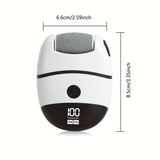 Amoladora Eléctrica Recargable para Pies con 3 Cabezales Reemplazables - Exfoliador USB Beige Claro, Herramienta Portátil para Talones y Plantas, Diseño de Plástico Duradero - Regalo Ideal para Navidad, Halloween, San Valentín, Accesorio de Pedicura, Dis