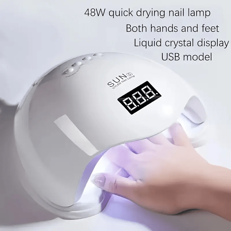 Lámpara LED para uñas con sensor inteligente, luz de curado para esmalte en gel portátil, alimentación por USB, sin batería, 5 regalos festivos esenciales, pantalla LCD, base removible, ideal para uso en casa y salón