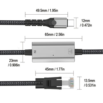 Adaptador de Cable RJ45 a USB para Hombre, Adaptador de Tipo C a USB Gigabit para Tarjeta de Red 2 en 1 para Switch iPhone 15 16 Pro Macbook Air Pro Laptop iPad Pad Teléfono y Xbox PS5