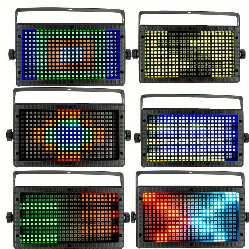 60W Mini 288LED 48 Particiones Estroboscópico RGB 3en1 DMX Súper Brillante Dj Wash Bar Súper Brillante Estroboscópico Flash Luz Efectos de Iluminación de Escenario Con Control Remoto Para Barra de Baile Vacaciones Boda Navidad Halloween Decorar Fiesta DJ