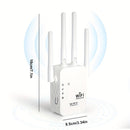 Amplificador de WiFi, repetidor de rango de WiFi, cableado a inalámbrico WiFi, admite múltiples dispositivos, fácil configuración, 4 antenas para cobertura amplia, puerto Ethernet compatible, tablero de circuitos mejorado, más duradero, adecuado para uso