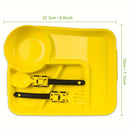Juego de Comida Festivo Amarillo para Niños Pequeños con Tenedor y Cuchara - Adecuado para Edades 0-3