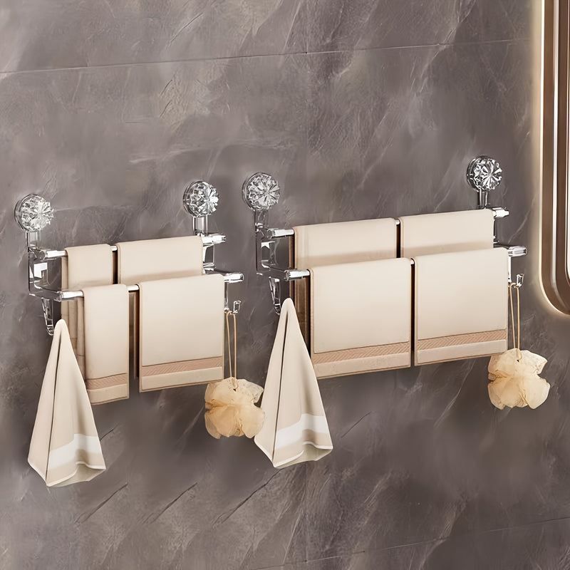1pc, Toallero de pared doble con ganchos para toallas, toallas de baño, bufandas, pantuflas, decoración de hoteles, decoración de habitaciones, accesorios de baño