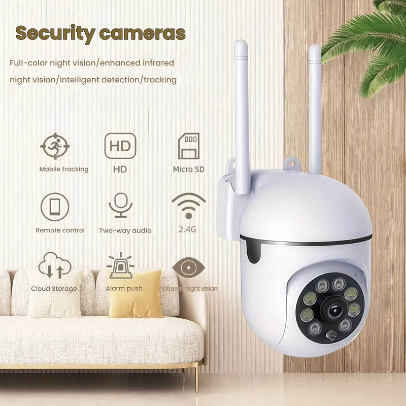 2 Juegos de Cámaras de Seguridad Inalámbricas Conectadas a WiFi, 2.4GHz y 5G, Cámaras de Seguridad para el Hogar de 1080P con Vista Panorámica de 360°, Seguimiento Automático, Llamadas de Dos Manos, Visión Nocturna de Color, Cámaras de Monitoreo para Beb