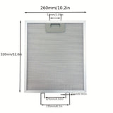 2-Pack Filtros de Aluminio para Exhauster de Cocina - Malla Moderna y Duradera para Grasa con Mango Ergonómico, Reemplazo de Filtro para Ventiladores de Exhauster de Cocina