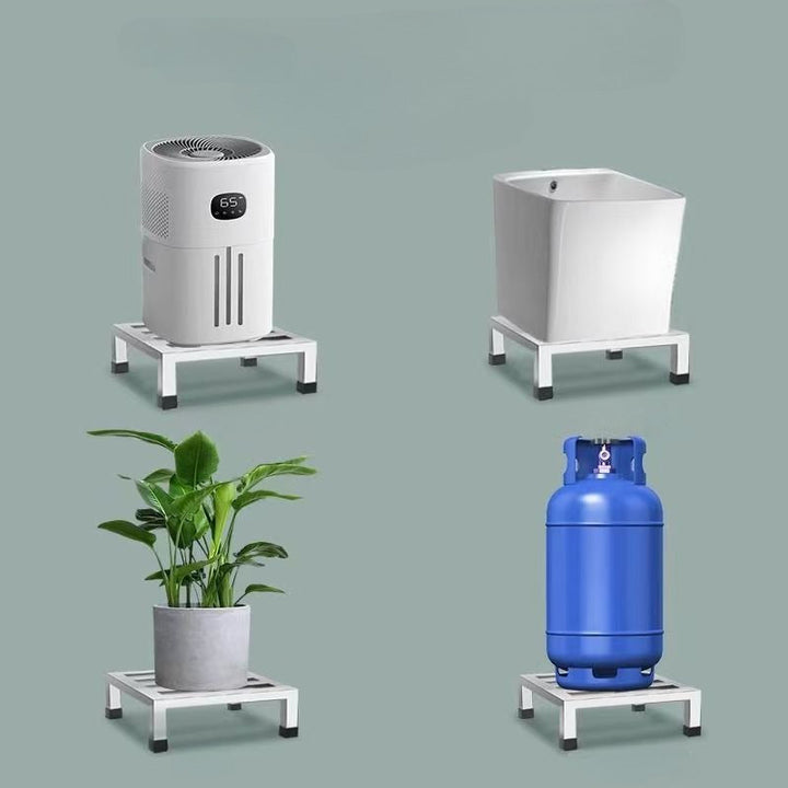 1 estante de almacenamiento de acero inoxidable, estante de plantas de metal cuadrado, soporte de bandeja para macetas, adecuado para plantas en macetas, tanques de peces, lavadoras, refrigeradores, electrodomésticos, bridas de cocina y baño.