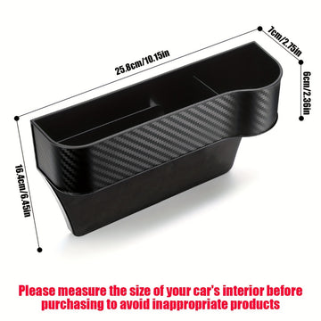 Organizador de huecos de asiento de coche con soporte para tazas - Caja de almacenamiento ligera de ABS para bolsillos laterales de consola, accesorio de asiento delantero para una organización mejorada, almacenamiento de coche