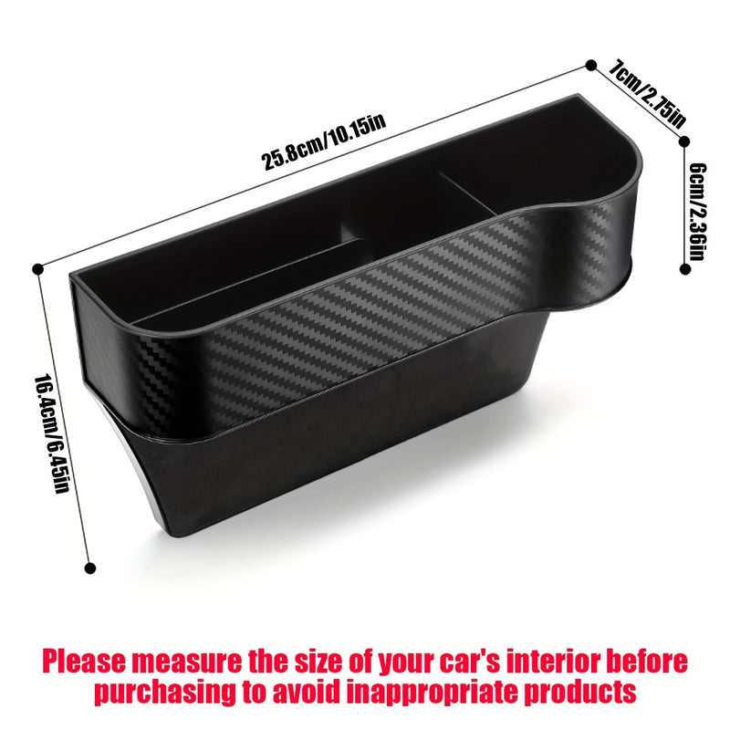 Organizador de huecos de asiento de coche con soporte para tazas - Caja de almacenamiento ligera de ABS para bolsillos laterales de consola, accesorio de asiento delantero para una organización mejorada, almacenamiento de coche