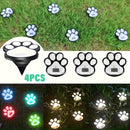 4 Piezas de Luces Solares para Exteriores, 2025 Nuevas Luces de Patas de Animales con Energía Solar, Decoración Creativa para Jardín, Luces de Pata de Gato/Cachorro, Ideales para Senderos, Césped y Adornos al Aire Libre