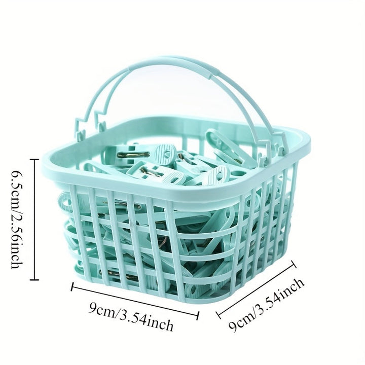 30pcs Pinzas de Plástico Duraderas con Cestas Independientes - Clips Portátiles para Secar Ropa y Sábanas para el Hogar y Esenciales de Viaje, Secadora de Ropa, Estantes de Secado