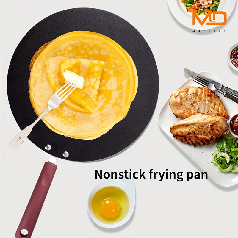 Sartén antiadherente de 11,8 pulgadas (29,97 cm) para panqueques, pizza y pasteles de capas - Aleación de aluminio duradera, resistente a rayones, sartén multiusos con mango resistente al calor, ideal para estufa de gas, panqueques y pasteles.