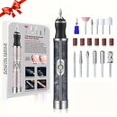 Broca para Uñas, Kit de Broca Recargable USB con 18 Cabezales de Pulido, Máquina Eléctrica Portátil para Manicura y Pedicura, Batería de Litio Duradera sin Olor, Incluye Lima y Empujador de Cutículas, Ideal para Salón en Casa o Regalo de Cumpleaños para