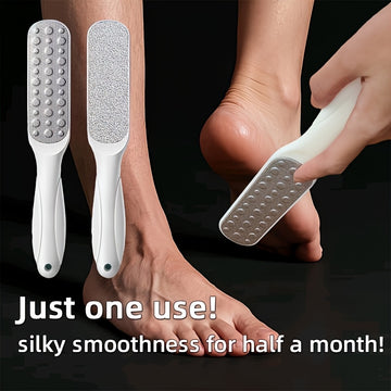 Placa de exfoliación de pies de acero inoxidable de doble cara, esencial para eliminar callos y piel muerta, dejando tus pies suaves