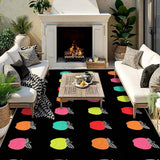 Veludo/852g/m², estampado, patrón geométrico abstracto, decoración casual para salas de juegos, bajo piso, fácil de mantener, con el suave tacto del lujo del veludo, alfombra de gradiente, respaldo antideslizante - Lavable a máquina, adecuado para exteri