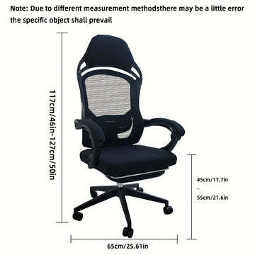 Silla de Juego Ergonómica con Reposapiés - Altura Ajustable, Asiento Giratorio Cómodo para Oficina y Hogar, Ideal para Residencias y E-Deportes