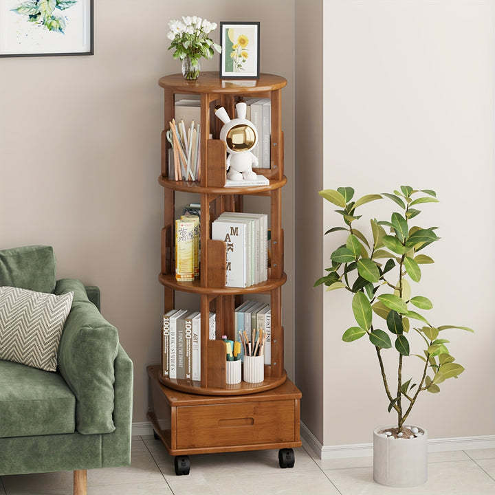 1pc Estantería Giratoria 360° de Pie, Estante Multifuncional para Sala, Oficina y Más