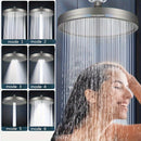 1pc Cabezal de Ducha de Alta Presión Ajustable, Rociador Superior de 6 Velocidades, Cabezal de Ducha de Mano Individual Presurizado, Rociador de Lluvia, Accesorios de Baño, Juego de Cabezal de Ducha y Manguera