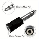Conector Adaptador de Audio para Auriculares 2 piezas de Hembra 3.5mm a Macho 6.35mm para Piano Digital, Teclado, Micrófono Estéreo y Cable AUX