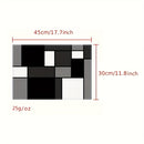 Juego de 2 a 6 piezas, individuales de poliéster en negro, blanco y gris, diseño geométrico, lavable a máquina, rectangular, ideal para comedor, bodas y decoración navideña