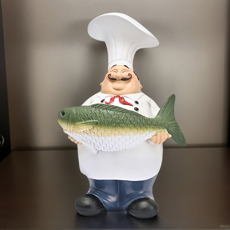 1pc Estatua de Chef al Estilo Europeo, Decoración para Cocina y Comedor, Adorno para Hogar o Dormitorio, Recuerdo de Jubilación