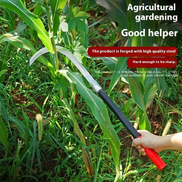 Guadaña plegable con hoja dentada de acero al carbono y mango de plástico negro ergonómico - Herramienta manual de mano para jardinería, camping, paisajismo, uso al aire libre, herramienta de jardín, mango resistente, filo cortante afilado