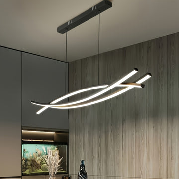 Iluminación Colgante de Lujo Moderna|Lámpara Lineal Suspendida|Fijación LED Regulable 3000K-6500K|Iluminación para Islas en Aluminio|para Comedores, Salones y Aislamientos