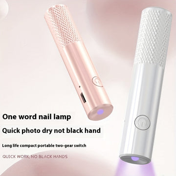 Lámpara de uñas LED portátil - Secador de gel de polichroma de secado rápido, luz de manicura recargable por USB, iluminador de dedos y dedos de mano, regalo de San Valentín, cuerpo cilíndrico de larga duración, concha de plástico duradera, herramienta l
