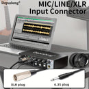 Interfaz de Audio USB de Alta Fidelidad Depusheng con Micrófono, 24-Bits/192kHz, XLR, Alimentación Fantasma, Convertidor de Precisión Integrado para Muestreo Preciso de hasta 24-Bits/192kHz - ABS Duradero, Negro - Ideal para Streaming y Grabación de Músi