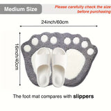 1pc Alfombra de baño suave y esponjosa con diseño de pata, alfombra de cocina absorbente y de secado rápido, alfombra antideslizante y súper suave para la entrada, para baño, dormitorio, cocina, sala de estar, ideal para el baño, decoración del hogar