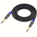 Cable de Audio TRS de Alta Resistencia de 1/4" a 1/4" - Conector Macho a Macho, Jack Estéreo, Interconexión Balanceada para Guitarra Eléctrica, Bajo, Mandolina | Conectores Chapados en Oro, Blindaje de Alta Densidad