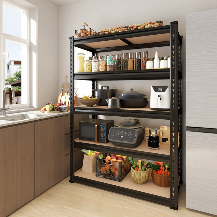 Estanterías metálicas ajustables de 5 capas, altura 182.88 cm y ancho 101.6 cm, profundidad 50.8 cm - Ideales para armarios, sótanos, cocinas y almacenes