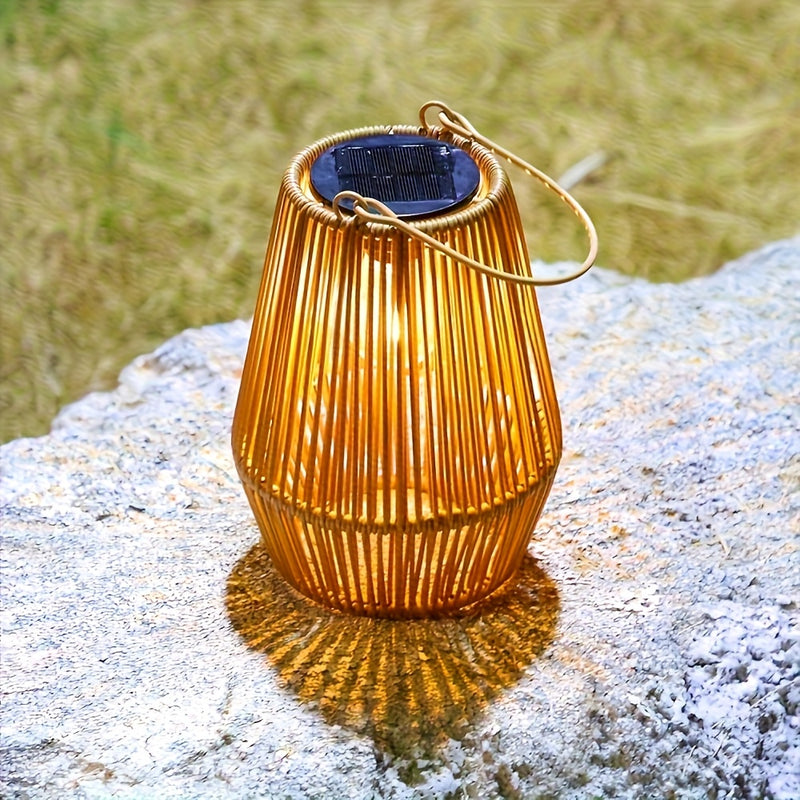 Lámparas solares para exteriores con brillo cálido - Luces de patio de jardín duraderas de plástico para barbacoa, césped y decoración de patio, instalación fácil con tiras adhesivas, decoración de patio al aire libre, iluminación de césped, iluminación
