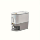 Dispensador Automático de Arroz, Contenedor de Almacenamiento de Alimentos Rectangular de Plástico con Cierre de Tapa Abatible, Reutilizable, a Prueba de Insectos y Humedad, Organizador de Cocina Multiusos para Granos y Artículos Diversos