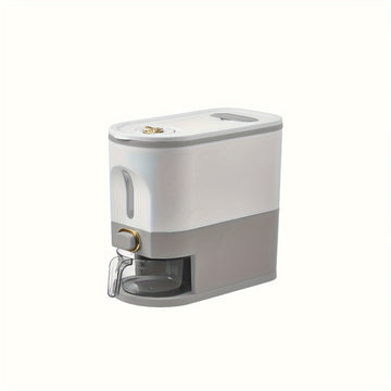 Dispensador Automático de Arroz, Contenedor de Almacenamiento de Alimentos Rectangular de Plástico con Cierre de Tapa Abatible, Reutilizable, a Prueba de Insectos y Humedad, Organizador de Cocina Multiusos para Granos y Artículos Diversos