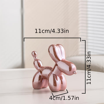 1pc Estatua De Perro Globo De Electrochapado, Estilo Nórdico Simple, Lujo Ligero, Perro Globo Creativo Electrochapado, Sala De Estar, Hogar, Mueble De TV, Mesa De Té Decorativa, Escritorio, Pequeña Decoración, Sentido De Alto Nivel