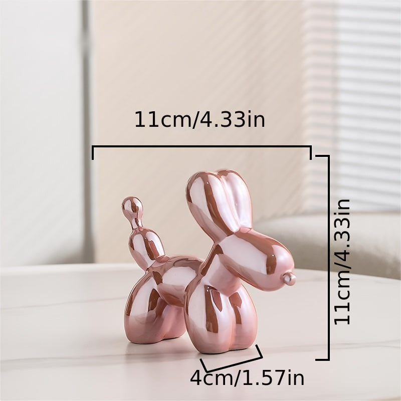 1pc Estatua De Perro Globo De Electrochapado, Estilo Nórdico Simple, Lujo Ligero, Perro Globo Creativo Electrochapado, Sala De Estar, Hogar, Mueble De TV, Mesa De Té Decorativa, Escritorio, Pequeña Decoración, Sentido De Alto Nivel