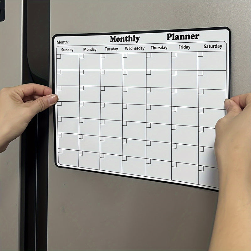 1pieza Imán de refrigerador Pizarra de notas adhesivas, borrable, suave, rectangular, de caucho, con calendario semanal Recordatorio para refrigerador