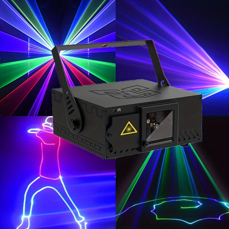 Luces de Fiesta 3D DJ - Efectos Animados Impresionantes con DMX512 y Activación por Sonido - Perfectas para Discoteca, Bar, Club, Boda, Karaoke y Celebraciones de Cumpleaños