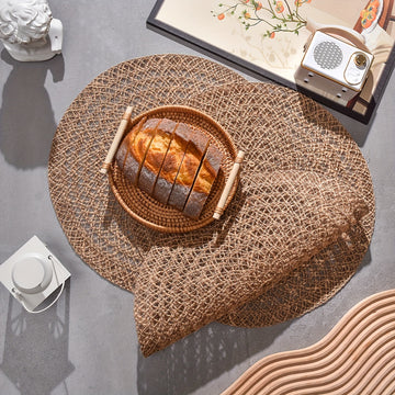 6 piezas de individuales de yute para mesa, decoración de cocina y hogar