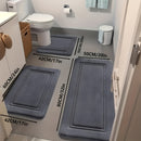 Juego de 3 alfombras de baño súper absorbentes, antideslizantes, suaves y cómodas, densidad de esponja 25D, para bañera o ducha, decoración para baño y hogar
