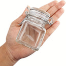 8 frascos de vidrio cuadrados de 100 ml con tapas de metal, reutilizables, ideales para almacenar alimentos, granos, especias y mermelada, perfectos para organizar la cocina