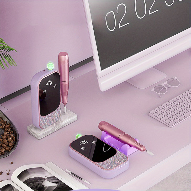 Polidor de Uñas de 45000 RPM con Pantalla Digital de Alta Definición, Máquina Portátil Profesional para Pulir Esmalte y Gel Inalámbrica para Salón de Manicura Eléctrico en Casa o Viaje